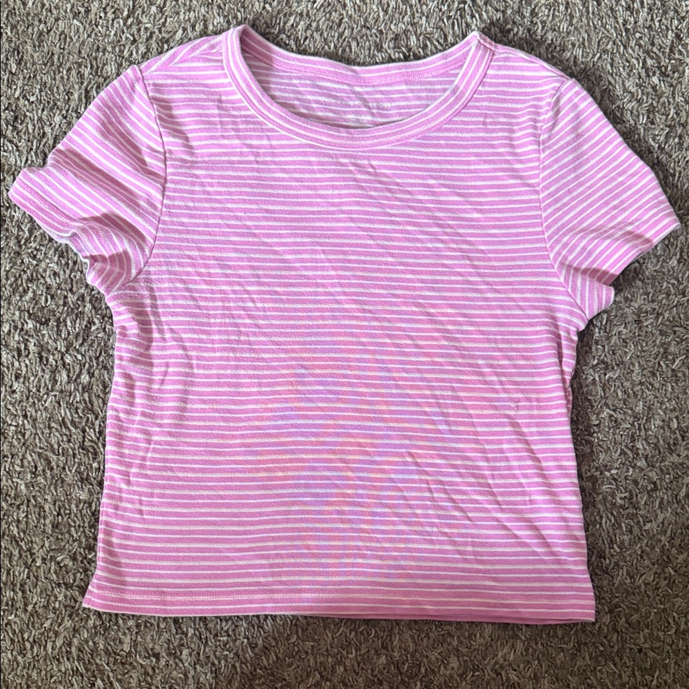 American Eagle Outfitters Pink Striped Tee